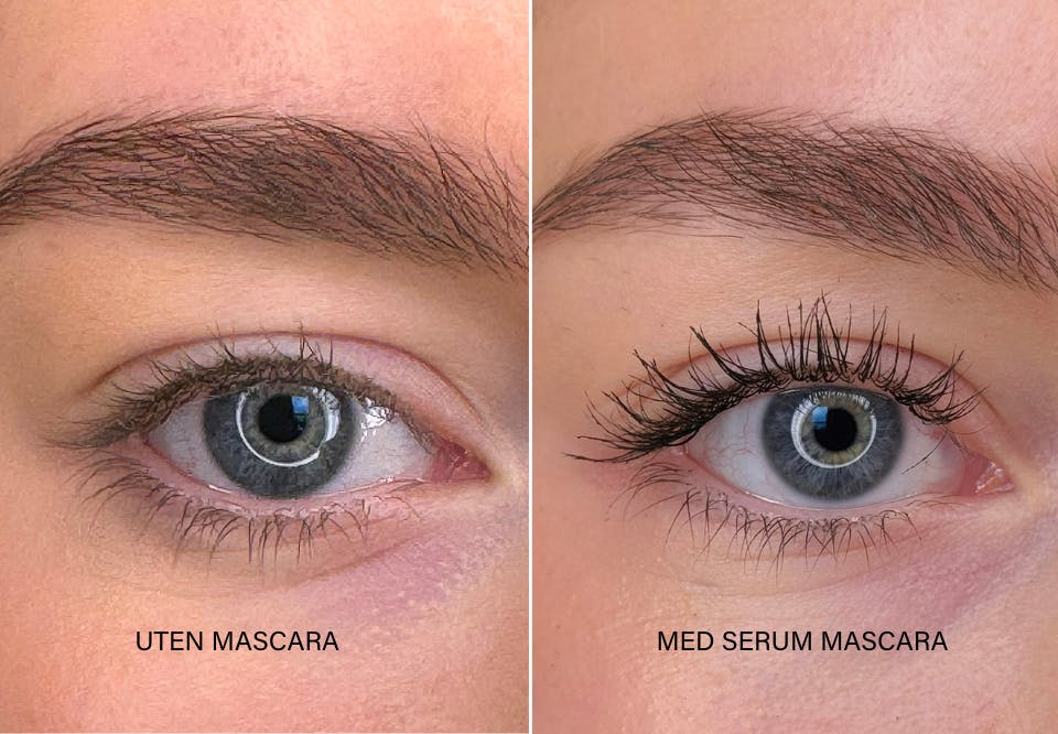 Med och utan Serum Mascara 2